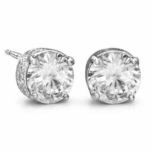 Retired Silpada “Crown Jewel” CZ Sterling Silver Stud Earrings P2381